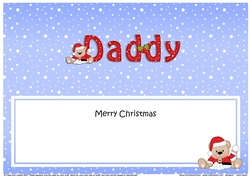 Large DL Merry Christmas DADDY insert with Teddies