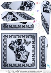 Elegant Metallic Lace Quick Card Fan Pyramage Topper
