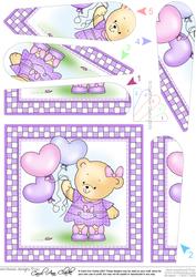 Rosie's Balloons Quick Card with Fan Pyramage Topper