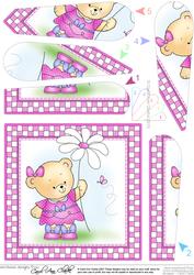 Rosie's Flower Quick Card with Fan Pyramage Topper