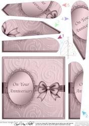 Wedding Anniversary Quick Card with Fan Pyramage Topper