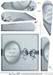 Birthday Husband Quick Card with Fan Pyramage Topper
