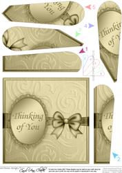 Thinking of You Quick Card with Fan Pyramage Topper