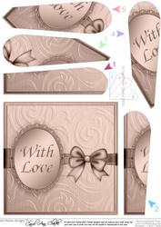 With Love Quick Card with Fan Pyramage Topper