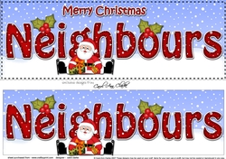 Large DL Merry Christmas NEIGHBOURS with Santa 3D decoupage