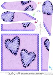 Funky Hearts Quick Card with Fan Pyramage Topper