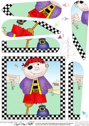 Pirates Ahoy Quick Card with Fan Pyramage Topper