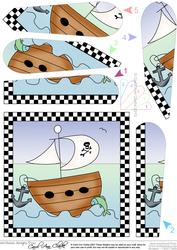 Pirates Ahoy Quick Card with Fan Pyramage Topper