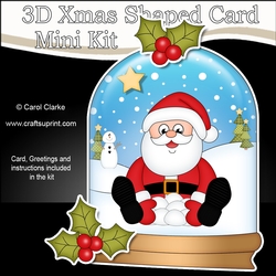 3D Shaped Christmas Snow Globe Card Kit - Santa is Snowballing!