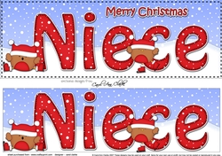 Large DL Merry Christmas NIECE 3D decoupage with Bobbin Robin