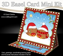 3D Easel Card Mini Kit - Christmas Bobbin Robin