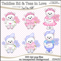 Teddies Ed & Tess in Love - CU4CU Digital Clip Art Set