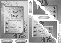 Father Metallic Greeting Corner Side Stacker