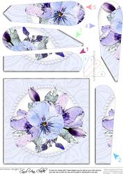 Posy and Pearls Quick Card with Fan Pyramage Topper