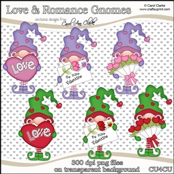 Romantic Gnomes - CU4CU Digital Clip Art Set