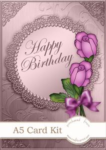 A5 Roses and Metallic Lace Kit with 3D Decoupage