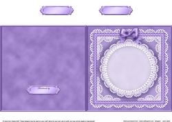 Square Pearls, Lace and Ribbon Plain Card Base Portrait Form
