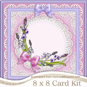 8 x 8 Bluebells Card Kit with 3D Decoupage