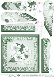 Apple Blossom Quick Card with Fan Pyramage Topper