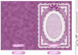 5 x 7 Pearls, Lace and Ribbon Plain Card Base