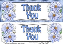 Large DL THANK YOU Daisies Floral 3D decoupage