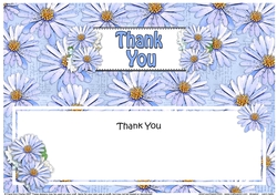 Large DL THANK YOU Daisies Floral matching insert