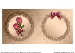 Roses and Metallic Lace Matching Insert Square Portrait