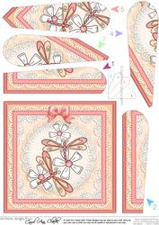 Dreamy Dragonflies Quick Card with Fan Pyramage Topper