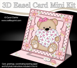 3D Easel Card Mini Kit - Cute Little Teddy Bear