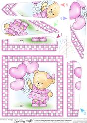Rosie's Balloons Quick Card with Fan Pyramage Topper