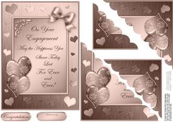 Elegant Romance Engagement Quick Card with 3D Decoupage
