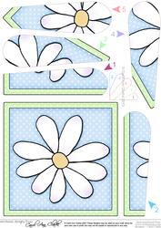 Daisy Quick Card with Fan Pyramage Topper