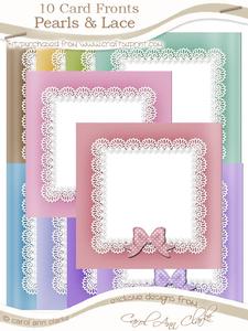 Square Pearls and Lace Card Fronts Kit