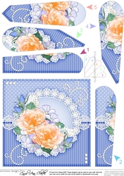 A Touch of Elegance Flowers, Lace & Pearls Fan Pyramage Topper