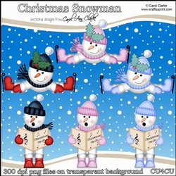 Christmas Snowman - CU4CU Digital Clip Art Set