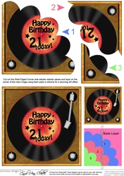 21st Birthday - Vinyl Record - Shell Edged Corner Side Stacker