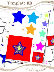 Square Card - Star Pyramage Template Kit