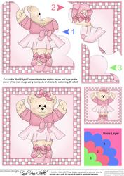 Ballet Bear Quick Card Shell Edged Corner Side Stacker