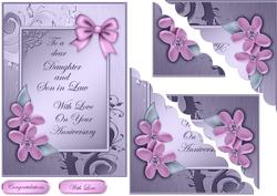 Metallic Anniversary Daughter Quick Card Corner Side Stacker