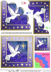 Xmas Dove Quick Card with Shell Edged Corner Side Stacker