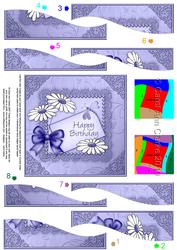Daisies on Metallic Lace Quick Card Wavy Spiral Side Stacker