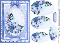 A5 Spring Flowers and Lace Quick Card with Pyramage