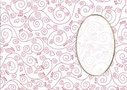 A5 Pretty Rose Swirls Card Front or Insert