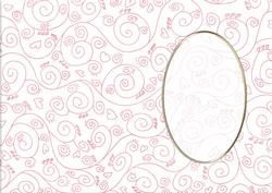 A5 Pretty Rose Swirls Card Front or Insert