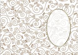 A5 Pretty Rose Swirls Card Front or Insert