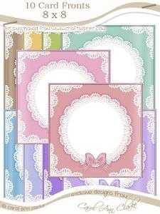 8 x 8 Pearls and Lace Card Fronts Kit