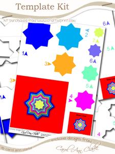 Square Card - Double Star Pyramage Template Kit