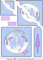 Baby Xmas Elephant Quick Card with Wavy Corner Side Stacker