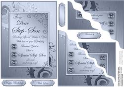 Step Son Birthday Metallic Greeting Corner Side Stacker