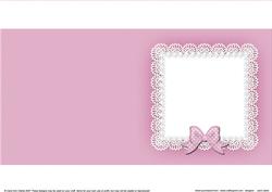 Square Pearls and Lace Card Front or Insert